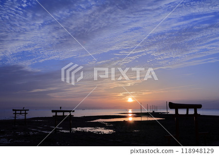 Underwater Torii Gate in Tara Town, Saga Prefecture 118948129