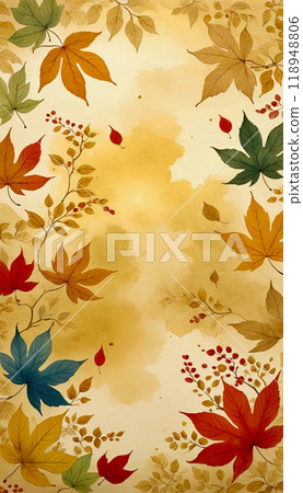 水彩秋葉 水彩秋葉 118948806