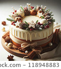 時尚的聖誕蛋糕 118948883
