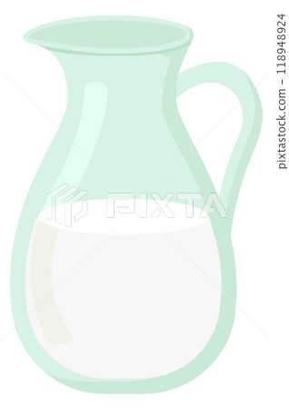 Milk jug cartoon icon. Glass pitcher with dairy product 118948924
