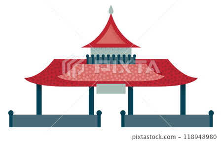 Decorative roof asian building. Traditional oriental architecture 118948980