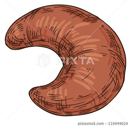 Kifle sketch. Curved traditional yeast bread roll Kifle sketch. Curved traditional yeast bread roll 118949028