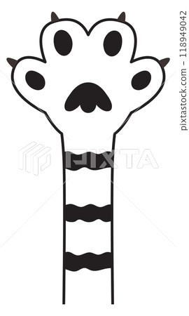 Cat paw black icon. Striped pet leg 118949042