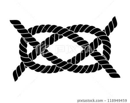Sailor nautical rope knot isolated on white background 118949459