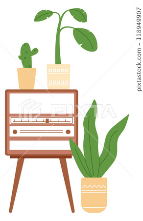 Interior decoration houseplants. Urban jungle room elements Interior decoration houseplants. Urban jungle room elements 118949907