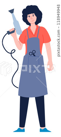 Hairdresser color character. Professional beauty stylist woman 118949948