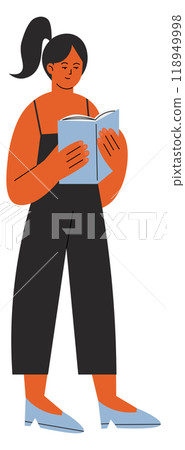 Young woman reading book. Smart person lifestyle 118949998