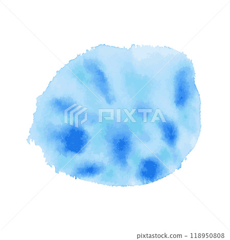 Blue watercolor blot background. Brush stroke abstract shape 118950808