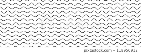 Squiggly black lines on white bg as a seamless pattern Squiggly black lines on white bg as a seamless pattern 118950912