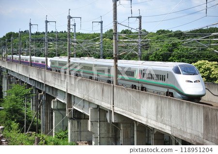 東北新幹線 那須鹽原～新白川 JR東日本 E3系 L67編組 + E2系 J55編組 疾風翼 118951204