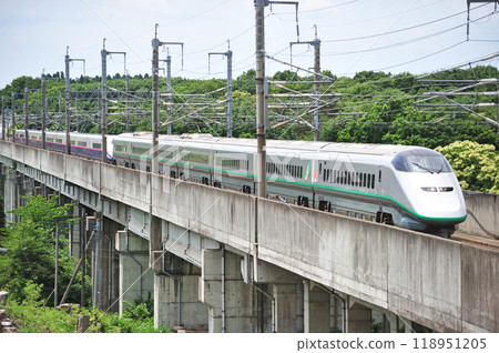 東北新幹線 那須鹽原～新白川 JR東日本 E3系 L51編組 + E2系 J73編組 疾風翼 118951205