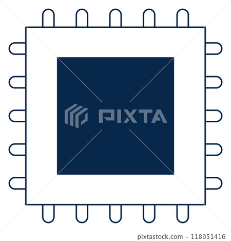 Electronic chip line icon. Computer circuit board Electronic chip line icon. Computer circuit board 118951416