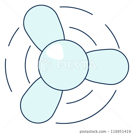 Rotating propeller color icon. air motion symbol Rotating propeller color icon. air motion symbol 118951419