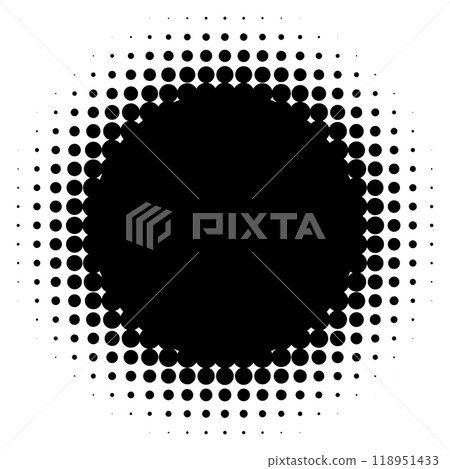 Halftone round border black frame. Empty circle 118951433