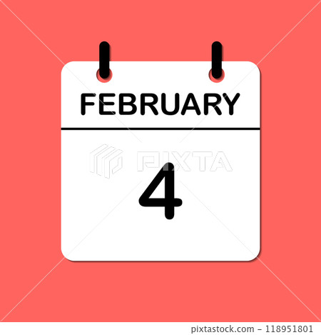 February 4. Daily Calendar icon for design. Simple design for business brochure, flyer, print media, advertisement. Easily editable February 4. Daily Calendar icon for design. Simple design for business brochure, flyer, print media, advertisement. Easily editable 118951801