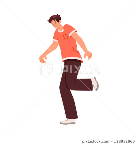 Man Fighting and Beating with Aggression and Violence Vector Illustration 118951960