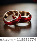 紅色戒指和結婚戒指 118952774