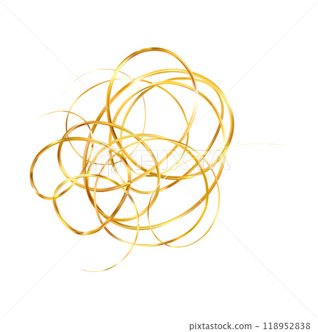 Golden doodle abstract line. Hand drawn curly swishes Golden doodle abstract line. Hand drawn curly swishes 118952838