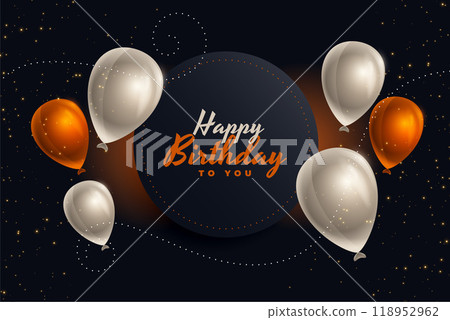 happy birthday balloons card in nice colors happy birthday balloons card in nice colors 118952962