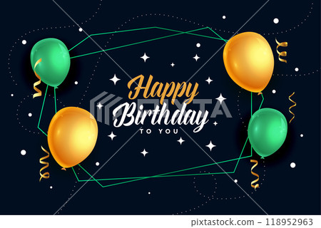 happy birthday realistic balloons card design happy birthday realistic balloons card design 118952963