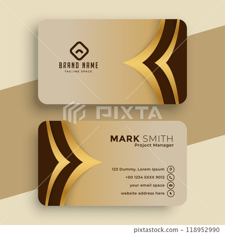 royal golden business card template design 118952990