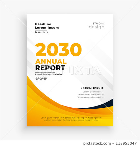 professional yellow annual report business flyer template 118953047