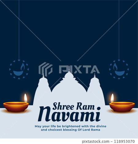 shree ram navami festival celebration card design 118953070