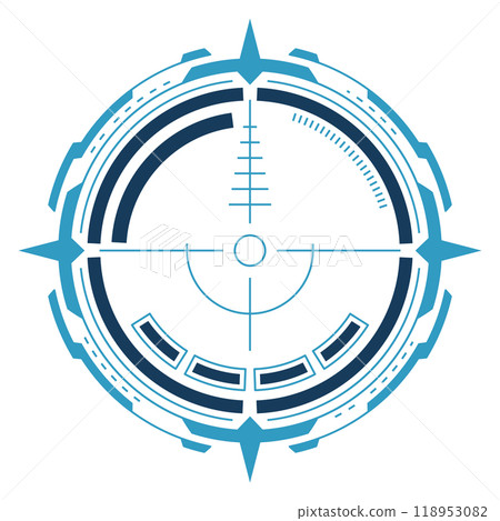 Aim pointer tech hud style. Interface panel Aim pointer tech hud style. Interface panel 118953082