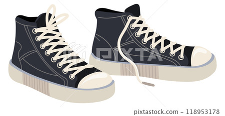 Canvas sneakers. Active lifestyle shoes icon Canvas sneakers. Active lifestyle shoes icon 118953178