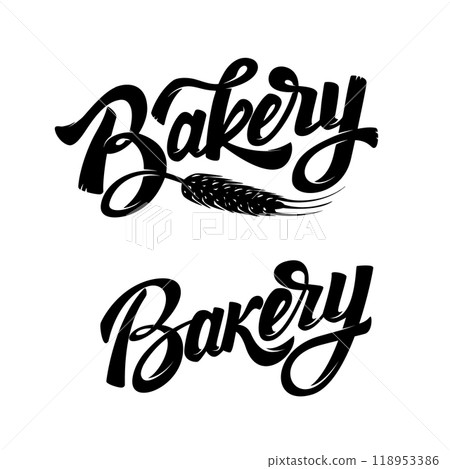 Bakery emblem. Lettering phrase. Design element for emblem, sign, poster, package design. Vector illustration 118953386