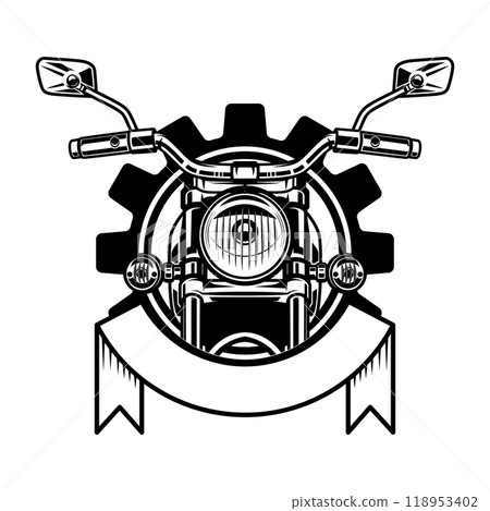Embleem template with motorcycle. Motorcycle, Biker Monogram, Big Bike Monogram, Chopper Monogram 118953402