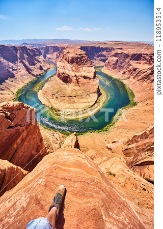 Horseshoe Bend Adventure - Hiker's View of Colorado River Horseshoe Bend Adventure - Hiker's View of Colorado River 118953514