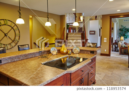 Modern Kitchen to Cozy Living Space with Elegant Touches 118953574