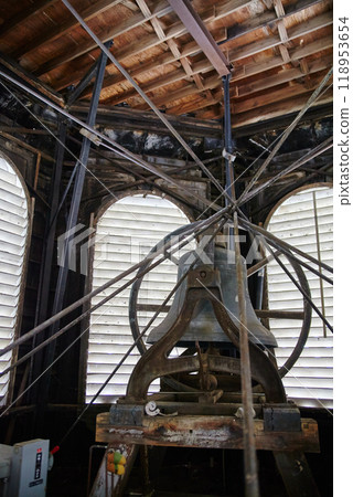 Antique Bell in Historical Courthouse Tower - Warsaw, Indiana 118953654