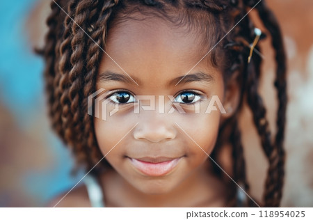 Young girl beautiful braids 118954025