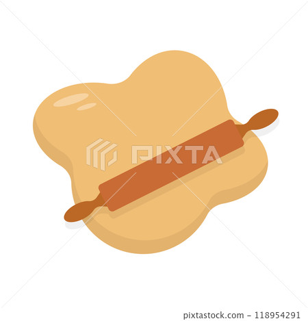 擀麵棍和麵團 118954291