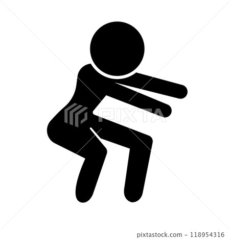 Squat muscle training silhouette 118954316