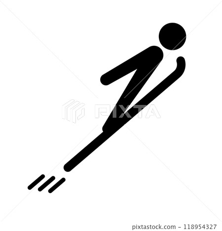 Ski jumping silhouette icon 118954327