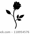A black rose with a stem 118954576