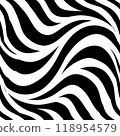 A zebra print pattern with black and white stripes 118954579