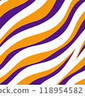 pattern of purple and orange zebra stripes on a white background 118954582