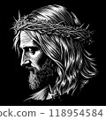 Jesus wearing a crown of thorns 118954584
