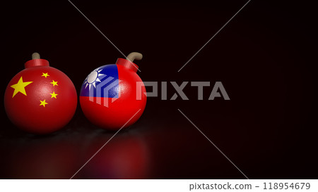 The Chinese and Taiwan on bomb for business concept 3d rendering. 118954679