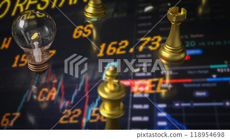 The light bulb and chess for idea or business concept 3d rendering. The light bulb and chess for idea or business concept 3d rendering. 118954698