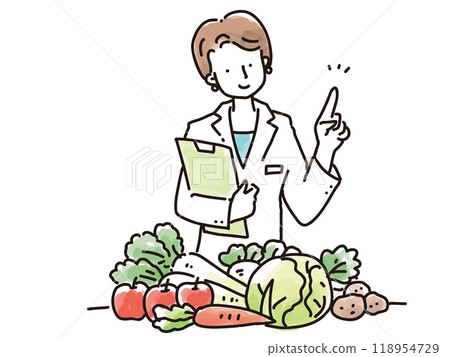 女性營養師檢查蔬菜 118954729