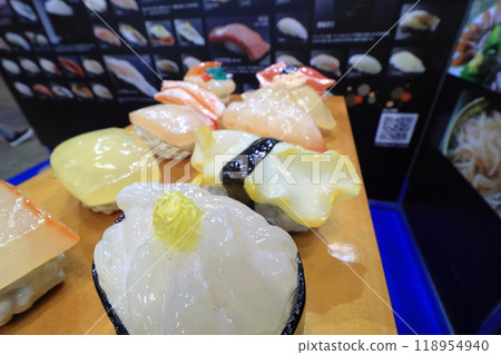 Food samples of nigiri sushi: nigiri sushi that looks just like the real thing Food samples of nigiri sushi: nigiri sushi that looks just like the real thing 118954940