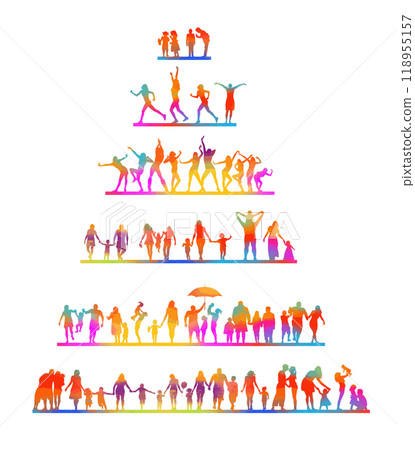 Family colored parents and kids outdoor activities in park silhouettes . People seniors adults teens kids having fun playing together outside silhouette. hand drawn. Not AI, Vector illustration Family colored parents and kids outdoor activities in park silhouettes . People seniors adults teens kids having fun playing together outside silhouette. hand drawn. Not AI, Vector illustration 118955157