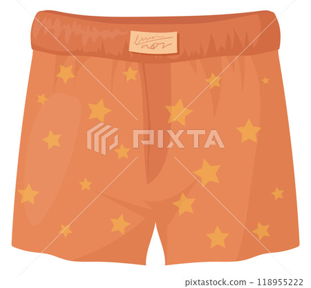 Male underwear cartoon icon. Colorful textile boxers Male underwear cartoon icon. Colorful textile boxers 118955222