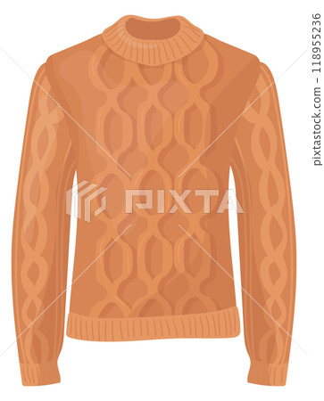 Knitted sweater. Wool sweater. Clothes cartoon icon Knitted sweater. Wool sweater. Clothes cartoon icon 118955236