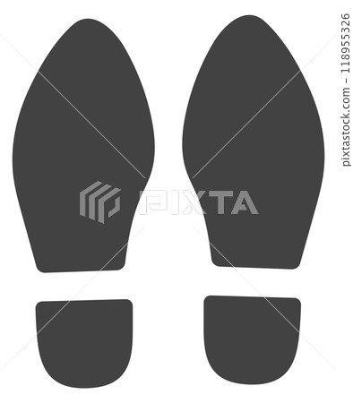 Foot print symbol. Step stamp black icon Foot print symbol. Step stamp black icon 118955326